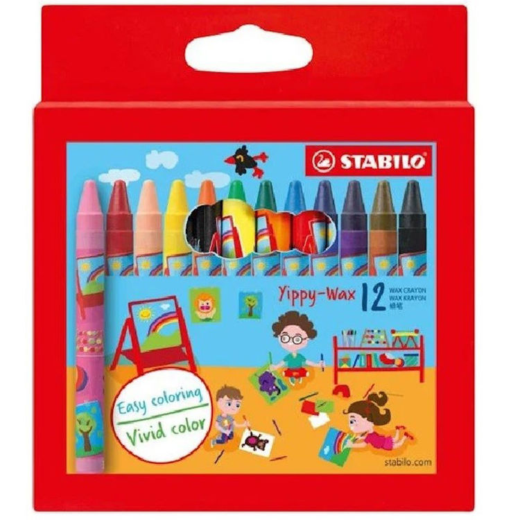 Picture of 2812-Stabilo Wax Coloring Pen 12 Colors